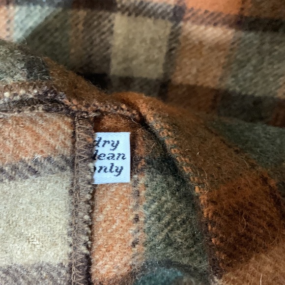 VTG 70’s Pendleton Woolen Mills OR Virgin Wool Xl Plaid Shacket Coat Warm Tones - Picture 11 of 17